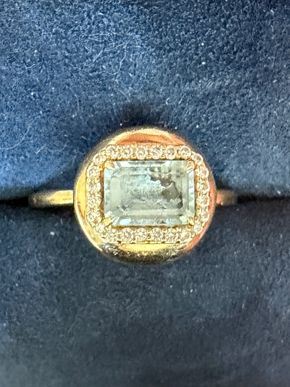 Stephanie Gottlieb Mini Candy Button Ring Topaz Size 7